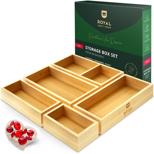 Bin Set   5 Piece Multi Use Drawer Organizer For Kitchen%2C Bathroom%2C Office Desk%2C Makeup%2C Jewelry 
